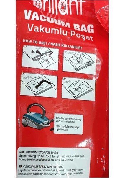 VELEV HOME Brillant Vakumlu Poşet/hurç 50X70CM Large 1'li