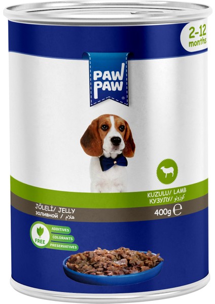 Jelly Kuzulu Yavru Köpek Konserve Maması 400 gr 12 Adet