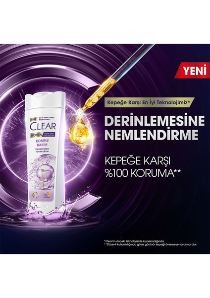 Women Kepeğe Karşı Etkili Şampuan Komple Bakım Vitamin Kompleksi 350 ml x3