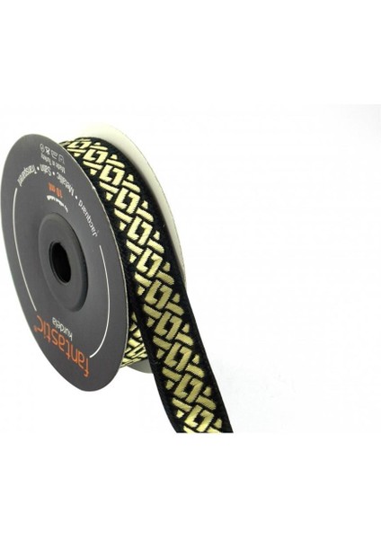 16069-BORDÜR - 10 mt Siyah-Altın