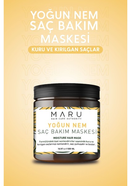 MARU Kuru Ve Yıpranmış Saçlar İçin Keratin & Biotin Onarıcı Saç Maskesi 500 ml