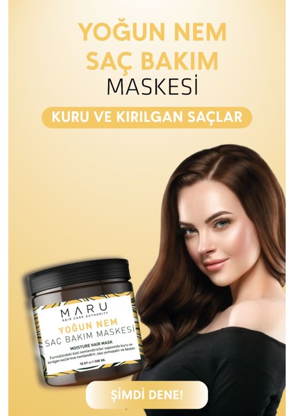 MARU Kuru Ve Yıpranmış Saçlar İçin Keratin & Biotin Onarıcı Saç Maskesi 500 ml