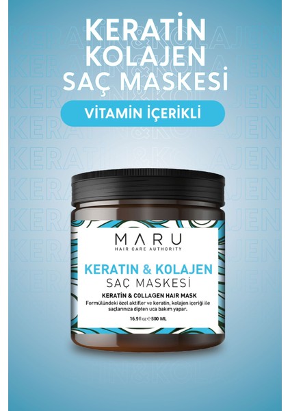 Maru Güçlendirici Onarıcı Keratin & Kolajen Saç Bakım Maskesi 500 Ml. 8699211721112