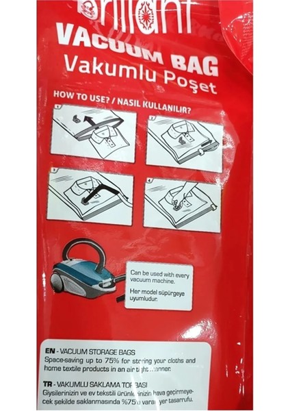 VELEV HOME Vakumlu Poşet/hurç 50*70CM Large (4 Lü Set)