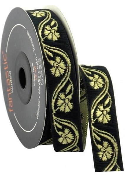 16070-BORDÜR - 10 mt Siyah-Altın