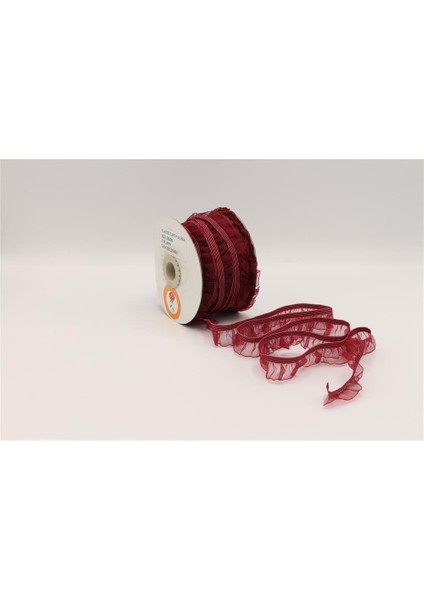 Fırfırlı Lastikler 18 mm Genişlik - 25 mt Bordo
