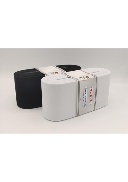 Sert Dokuma Paça Lastikleri Gümüş 10 cm - 10 mt Beyaz