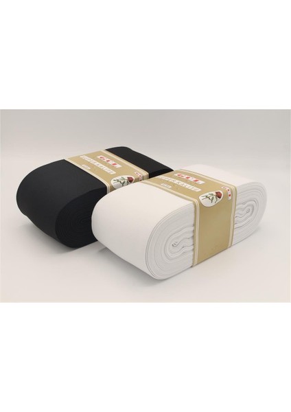 Yumuşak Dokuma Paça Lastikleri Altın 10 cm - 10 mt Siyah