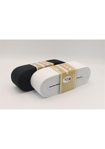 Yumuşak Dokuma Paça Lastikleri Altın 5 cm - 10 mt Beyaz