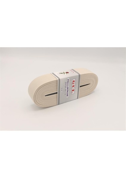 Renkli Lastik 4 cm - 10 mt Krem