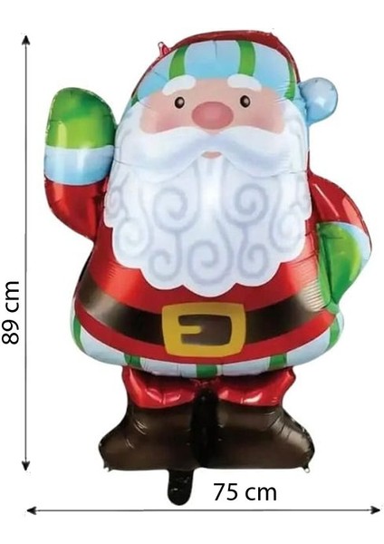 Shape Şekilli Yılbaşı Noel Baba Şekilli Folyo Balon 89 X 75 Cm N1 1 Adet