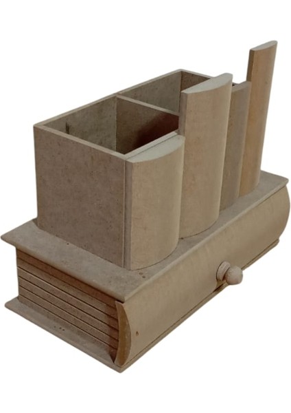 Mdf Kitap Şeklinde Çekmeceli Kalemlik