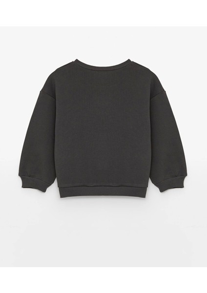 Ilensa-Int Swt Lcw Baby Haki Bisiklet Yaka Uzun Kollu Baskılı Kız Bebek Sweatshirt fiyatları