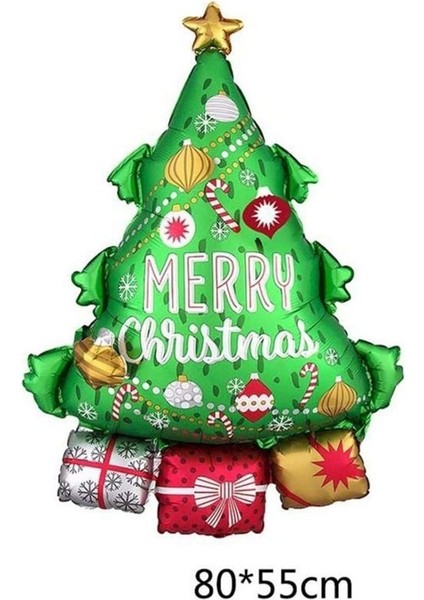 Shape Şekilli Yılbaşı Çam Ağacı Şekilli Folyo Balon 80 X 55 Cm N7 1 Adet