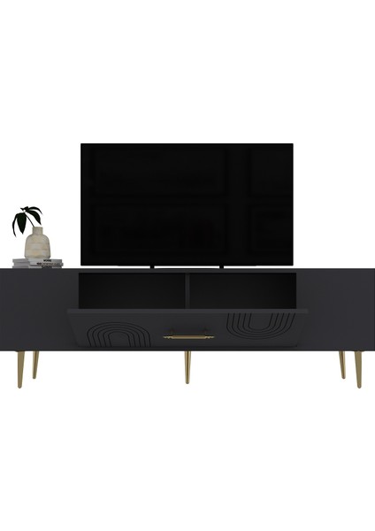 DEKOL2CT Tv Sehpası Antrasit-Altın fırsatları