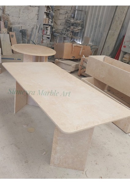 Triangel Traverten Yemek MASASI 90*180 cm fiyatları