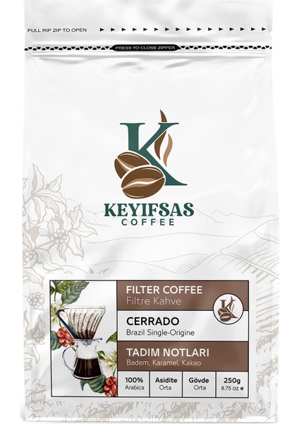 Brezilya Cerrado Filtre Kahve 250 gr