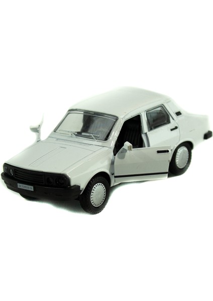 Metal Toros Işıklı Sesli Beyaz Çek Bırak Oyuncak Araba 13 cm