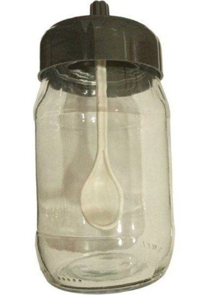 1 Adet kaşıklı Cam Baharatlık Kavanoz 350CC