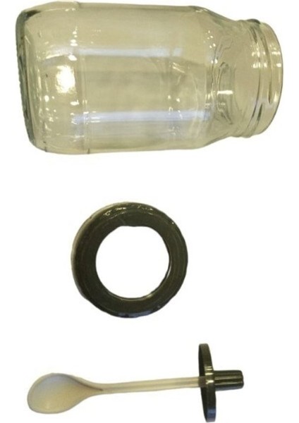 1 Adet kaşıklı Cam Baharatlık Kavanoz 350CC modelleri