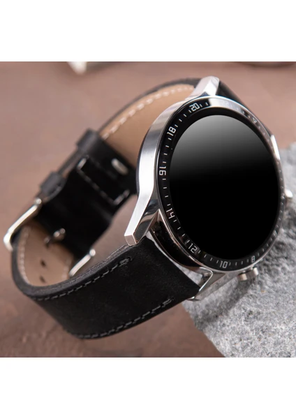 Huawei Watch 46mm Uyumlu 22mm Deri Kordon Gt 2 3 4 5 Pro Se 2e Watch GT4 Elite Gt2 E Gt2e Gt2pro Gt3 Pro Gt3pro Huawei Watch 4 Pro Ultimate Deri Kayış 46 22mm Siyah