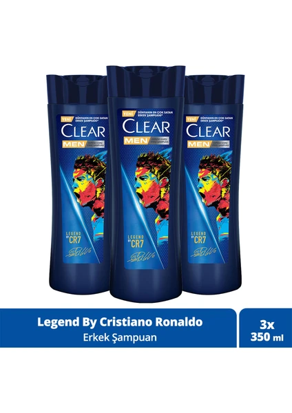 Men Kepeğe Karşı Etkili Şampuan Legend By CR7 Cristiano Ronaldo 350 ml x3