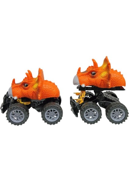 Sürtmeli Dinazor Robota Dönüşen Araba 14 cm - Turuncu