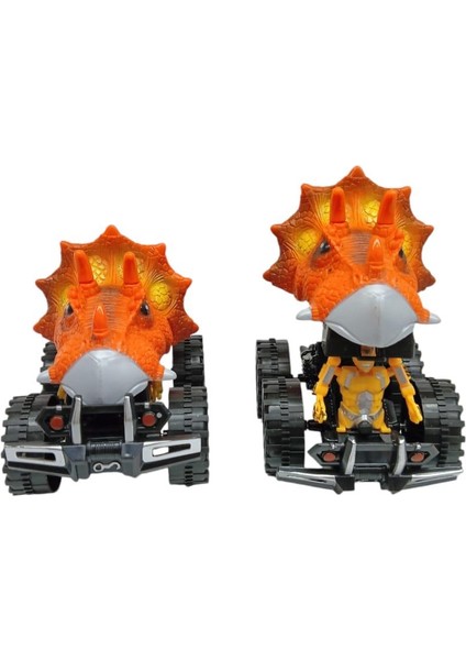Sürtmeli Dinazor Robota Dönüşen Araba 14 cm - Turuncu