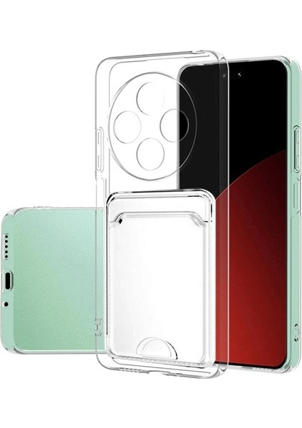Xiaomi Poco C75 Kılıf Kartlıklı Şeffaf Silikon Darbe Dayanıklı Koruyucu Kamera Korumalı Kılıf + Ekran Koruyucu