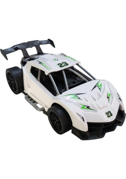 Sürtmeli Yarış Arabası - Beyaz