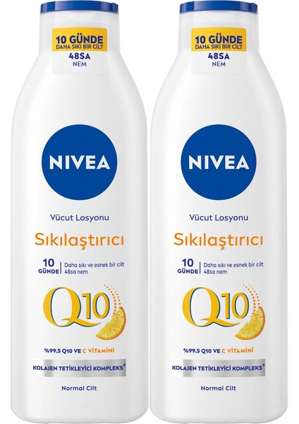 Nıvea S I K I L A Ş T I R I C I Vücut Losyonu Q10 + C Vitamini 250ML, 48 Saat Vücut Nemlendirme, 10 Günde Sıkılaşma, Normal Ciltler Için, Vücut Bakım Pm