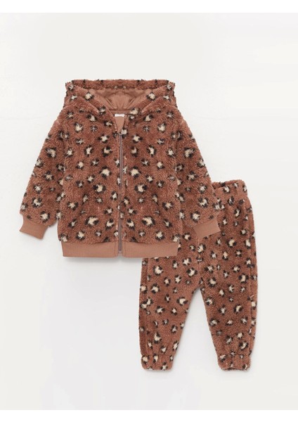 Kecken Tkm Lcw Baby Kahverengi Kapüşonlu Pelüş Kız Bebek 2'li Takım