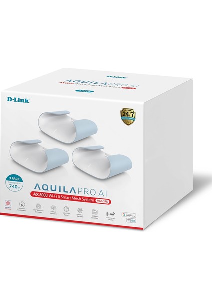 M60 Aquila Pro Aı AX6000 Wi-Fi 6 Smart Mesh Router 3 Pack