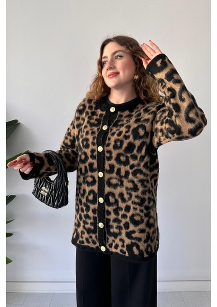 Tüylü Leopar Hırka Leopar modelleri