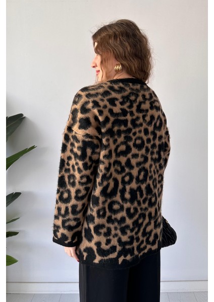 Tüylü Leopar Hırka Leopar fırsatları