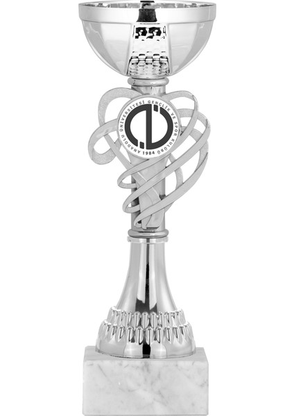 Futbol Kupası Ödül Kupası Tören Kupası 20 cm Gümüş Renk ECO002