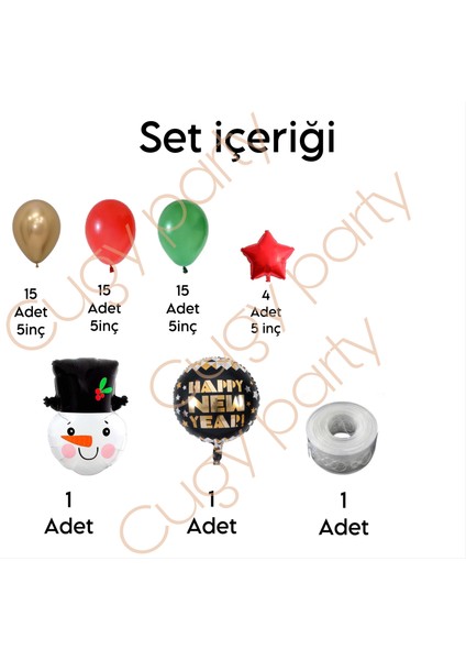 Yeni Yıl Yılbaşı Kardan Adam Konseptli Yeşil Kırmızı Renk Temalı Özel Gün Parti Kutlama Seti fiyatları