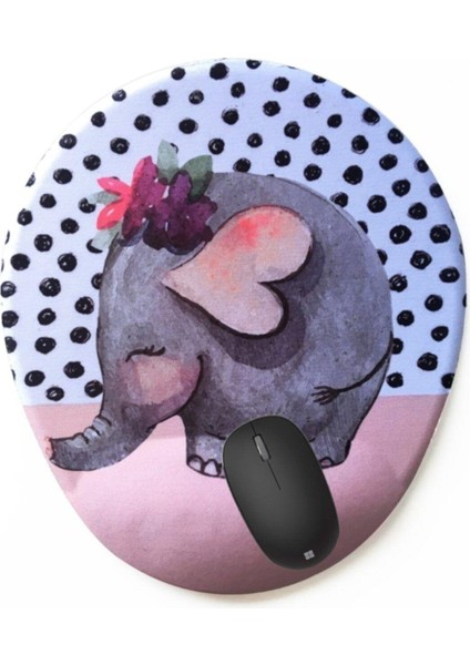 Byars-Elephant Bee Bılek Desteklı Mouse Pad - Fıl Pembe-Byars