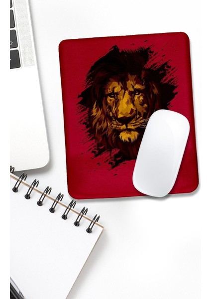 Byars-Kırmızı Aslan Bilek Destekli Mouse Pad-Byars