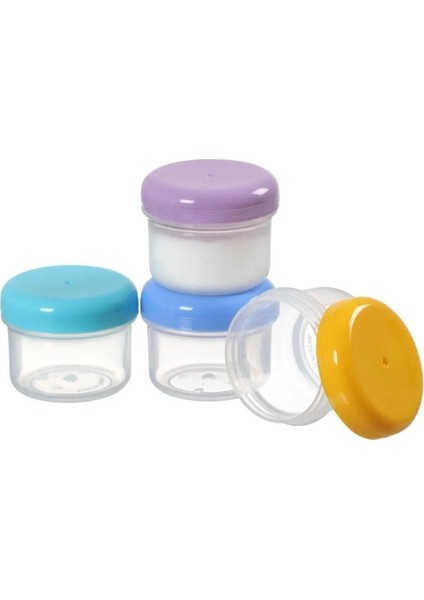4‘lü 50 ml Mini Anne Bebek Süt ve Mama Bebek Organik Besin Ölçekli Sızdırmaz Kapaklı Saklama Kabı