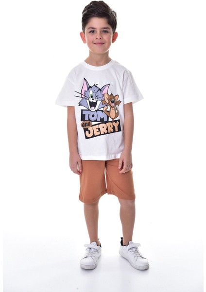 Tom & Jerry Baskılı 2'li Şort - T-Shirt Çocuk Takım