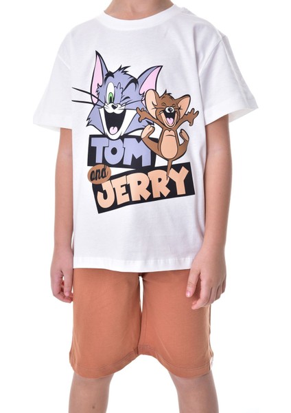 Tom & Jerry Baskılı 2'li Şort - T-Shirt Çocuk Takım