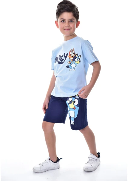 Bluey Baskılı 2'li Şort - T-Shirt Çocuk Takım