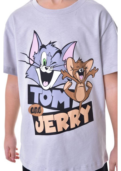 Tom & Jerry Baskılı 2'li Şort - T-Shirt Çocuk Takım