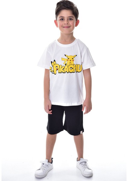 Pikachu Baskılı 2'li Şort - T-Shirt Çocuk Takım