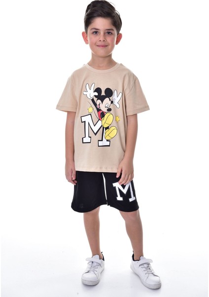 Mickey Baskılı 2'li Şort - T-Shirt Çocuk Takım