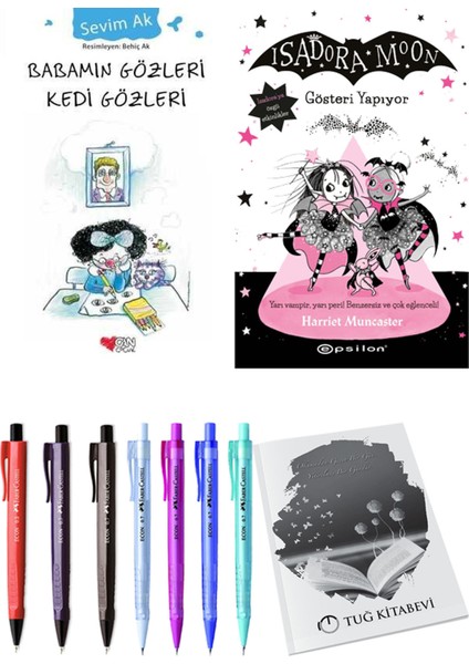 Isadora Moon 9 Gösteri Yapıyor ve Babamın Gözleri Kedi Gözleri 2'li Set - Kalem