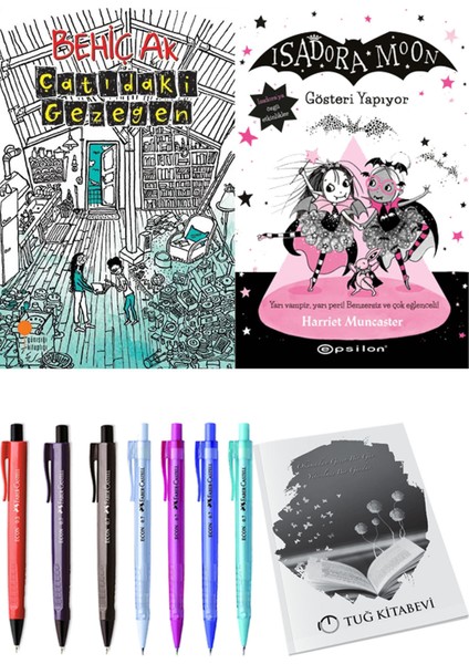 Isadora Moon 9 Gösteri Yapıyor ve Çatıdaki Gezegen 2'li Set - Kalem