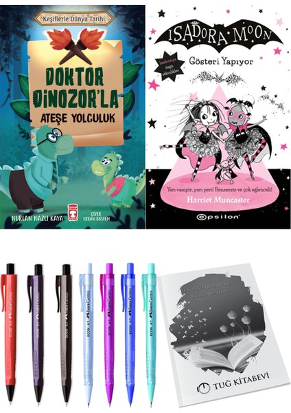 Isadora Moon 9 Gösteri Yapıyor ve Doktor Dinozor'la Ateşe Yolculuk 2'li Set - Kalem