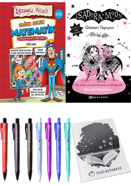 Isadora Moon 9 Gösteri Yapıyor ve Sağım Solum Matematik 2'li Set - Kalem